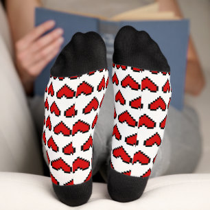 Calcetines El día de San Valentín de patrón de corazón de píx