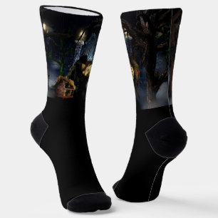 Calcetines El espeluznante bosque de Halloween de SlipperyJoe