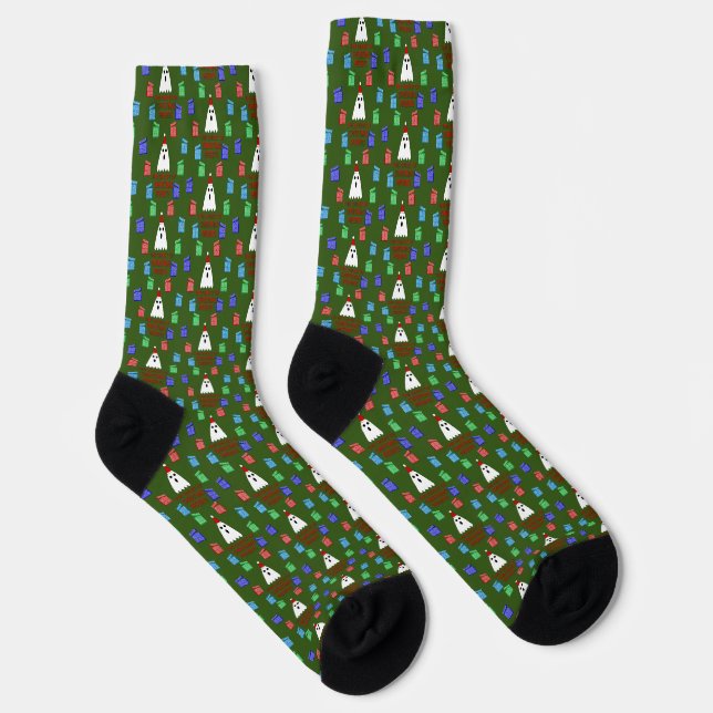 Calcetines El fantasma de la Navidad presenta graciosos patro (Derecha)
