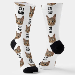 Calcetines El gato personalizado engancha la cara del gato en