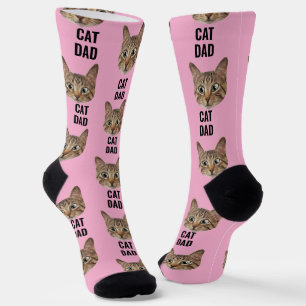Calcetines El gato personalizado engancha la cara del gato en