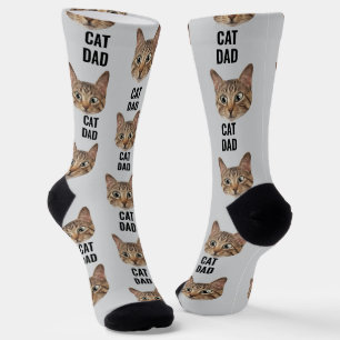 Calcetines El gato personalizado engancha la cara del gato en