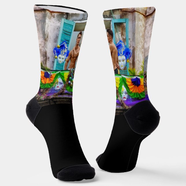 Calcetines El Mardi Gras de SlipperyJoe Hombres Púrpura de co (Angular)