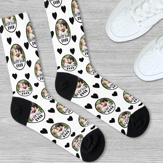 Calcetines El mejor padre de foto Personalizado (Best Dad Custom Photo Father Socks)