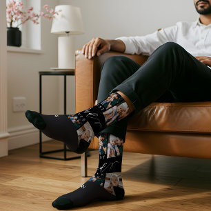 Calcetines El mejor papá guiño al Collage de fotos del Día de