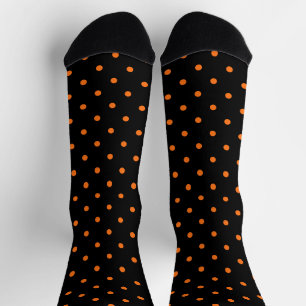 Calcetines El naranja lindo polka negro patrón diversión Hall