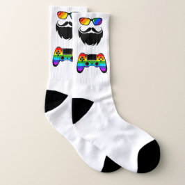 Calcetines El orgullo LGBT arcoiris del oso geek calla