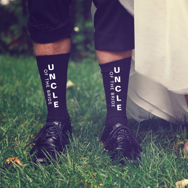 Calcetines El Tío boda De La Novia Personalizado Negro (Subido por el creador)