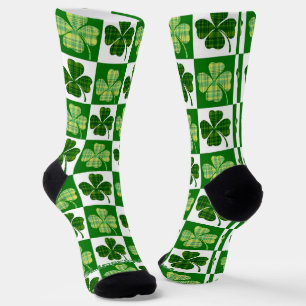 Calcetines El trébol verde de cuatro hojas de SlipperyJoe Sai
