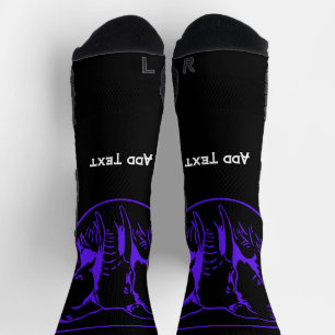 Calcetines Elefante Azul Agregar Texto Impreso Elegante Estil