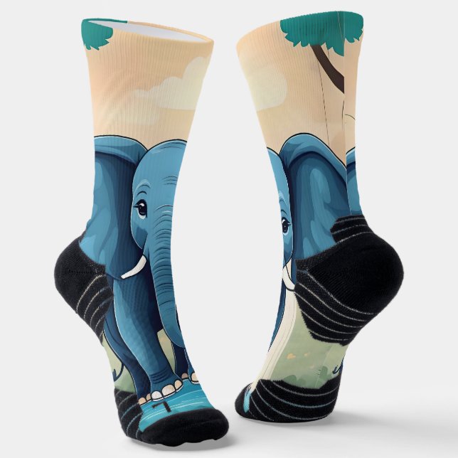 Calcetines Elefante Bebé Whimsical Azul, (Angular)