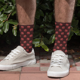 Calcetines Elefantes con ropa roja (a oscuras)