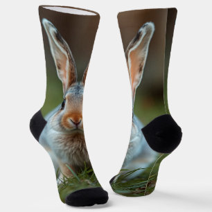 Calcetines "Elegancia azul: el conejo ruso"