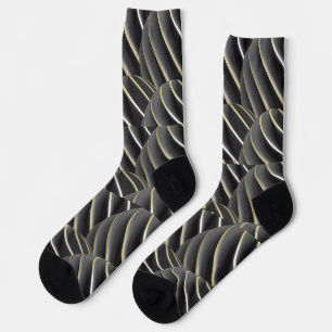Calcetines Elegancia en contraste: diseño de línea negra y do