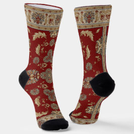 Calcetines Elegancia intemporal Tela roja y Beige clásica