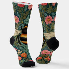 Calcetines Elegant boho retro bumblebee spring florals