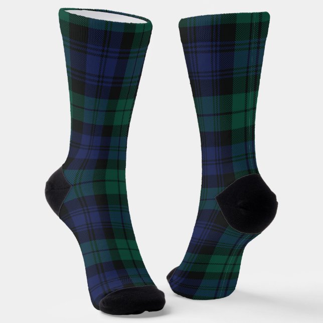 Calcetines Elegant Plaid Classic Rustic Green Tartan (Angular)