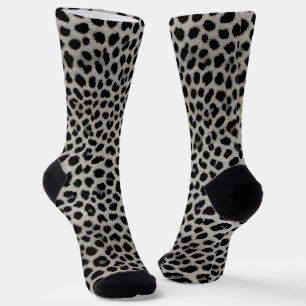 Calcetines Elegante Colección de Leopardo Blanco de Lujo