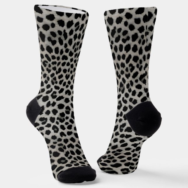 Calcetines Elegante Colección de Leopardo Blanco de Lujo (Angular)