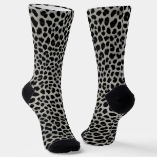Calcetines Elegante Colección Moderna de Lujo Leopardo Blanco