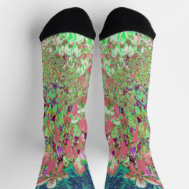 Calcetines Elegante Coral y Limelight Chartreuse Hortensia