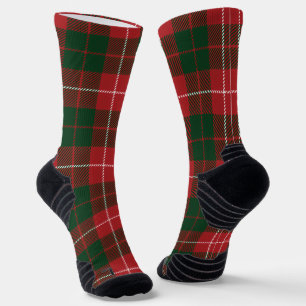 Calcetines Elegante Cuadro Verde Rojo Tartán