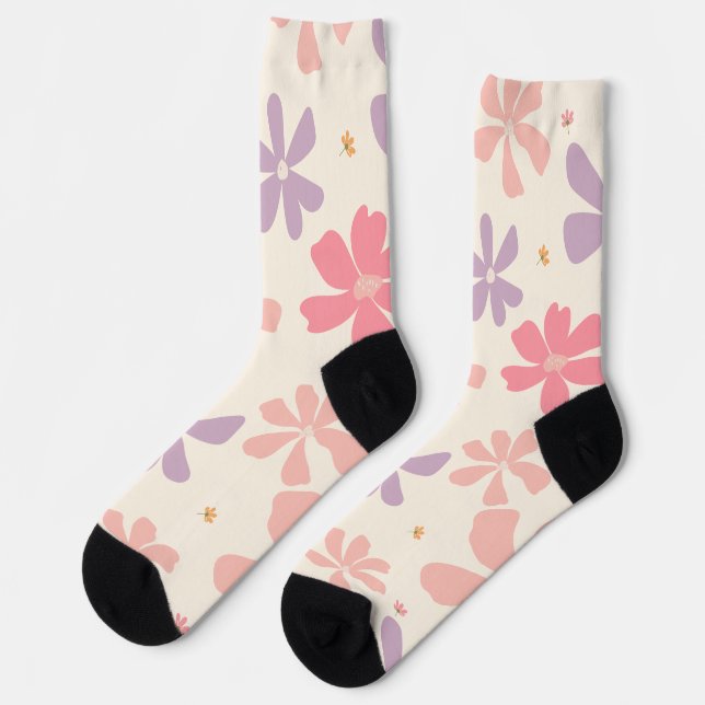 Calcetines Elegante estampado floral Arte botánico para el am (Izquierda)