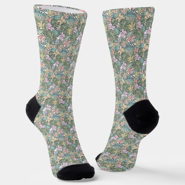 Calcetines Elegante Floral Tropical Colorido (Angular)