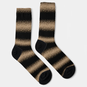 Calcetines Elegante Glitter Ombre Negro y Dorado