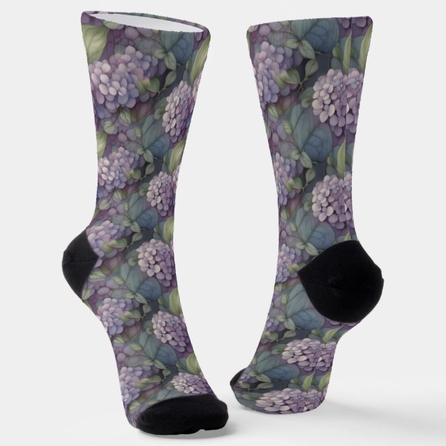 Calcetines Elegante moda polvorienta morado boho acuarela flo (Angular)