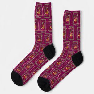 Calcetines Elegante Navidad de Trompa Francesa Púrpura