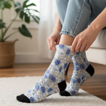 Elegante patrón floral azul retro primavera botáni