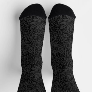 Calcetines Elegante patrón floral gris negro