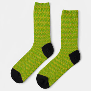 Calcetines Elegante patrón floral verde chartreuse