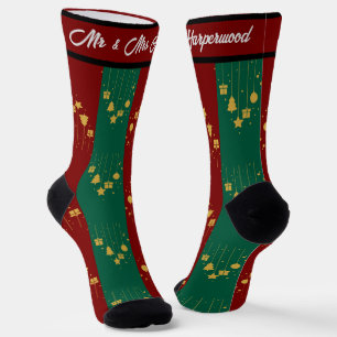 Calcetines Elegante simple primera Navidad Sr. y Sra. Couple