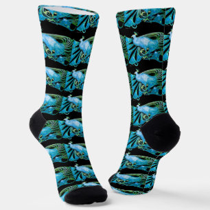 CALCETINES ELEGANTE TOP TANQUE DE PAVOS REALES TURQUESA AZUL