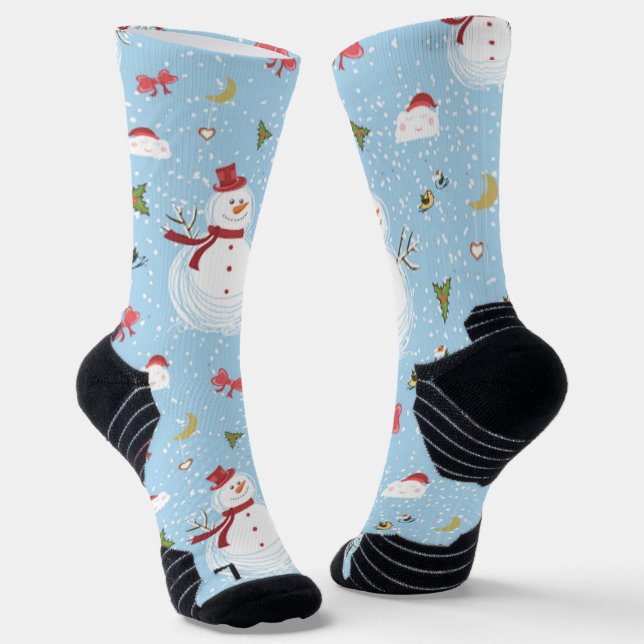 Calcetines Elementos de Navidad Muñeco de Nieve (Angular)