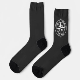 Calcetines Emblema personalizable de monograma de estrella de