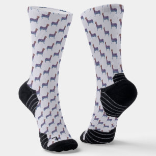 Calcetines Embossed Indigo Gradient Paw Print Dog Outline