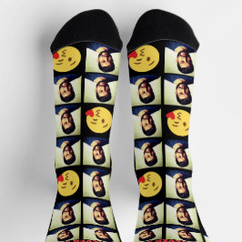 Calcetines emoji personalizado personalizado de foto de amor