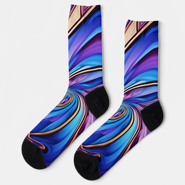 calcetines en espiral vívidos (Izquierda)