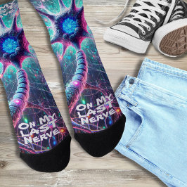 Calcetines "En mi último nervio" Biología de la ciencia humor