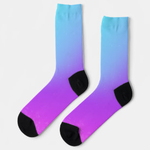 Calcetines Encantador gradiente morado-azul con nevada