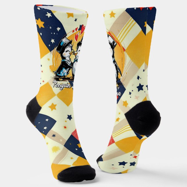 Calcetines Encantadora pareja de pingüinos (Angular)