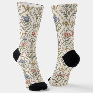 Calcetines Enrejado Floral Sofisticado Estructurado