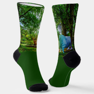 Calcetines Entorno tropical exuberante del rinoceronte de Sli
