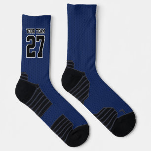 Calcetines Equipo deportivo Navy nombre de punto azul número