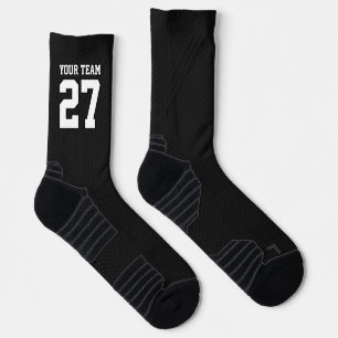 Calcetines Equipo deportivo Nombre blanco negro número balonc