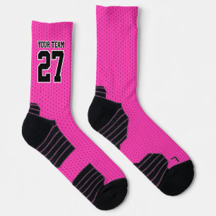 Calcetines Equipo Deportivo Rosa Nombre Número Baloncesto