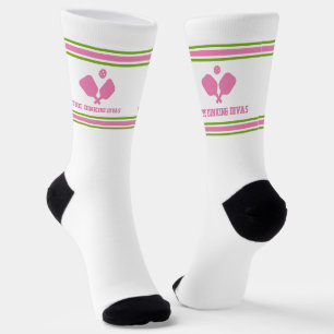 Calcetines Equipo personalizado de pádel verde rosado